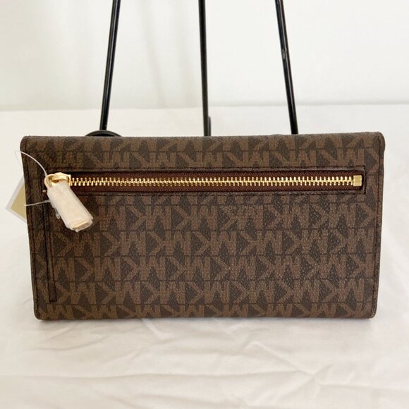 Nwt Michael Kors Large Long Jet Set Large Logo Trifold Wallet - Picture 6 of 7
